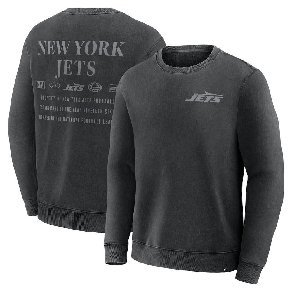 New York Jets Fanatics Deep Route Pullover Sweatshirt - Black